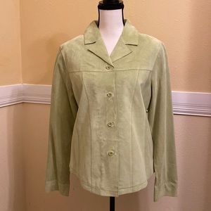 One98nine LEATHER Light green Jacket; Large; 100% Leather; Fully Lined; NWOT.